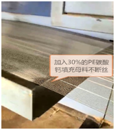  PP拉絲添加一定比例的PE碳酸鈣填充母料的作用